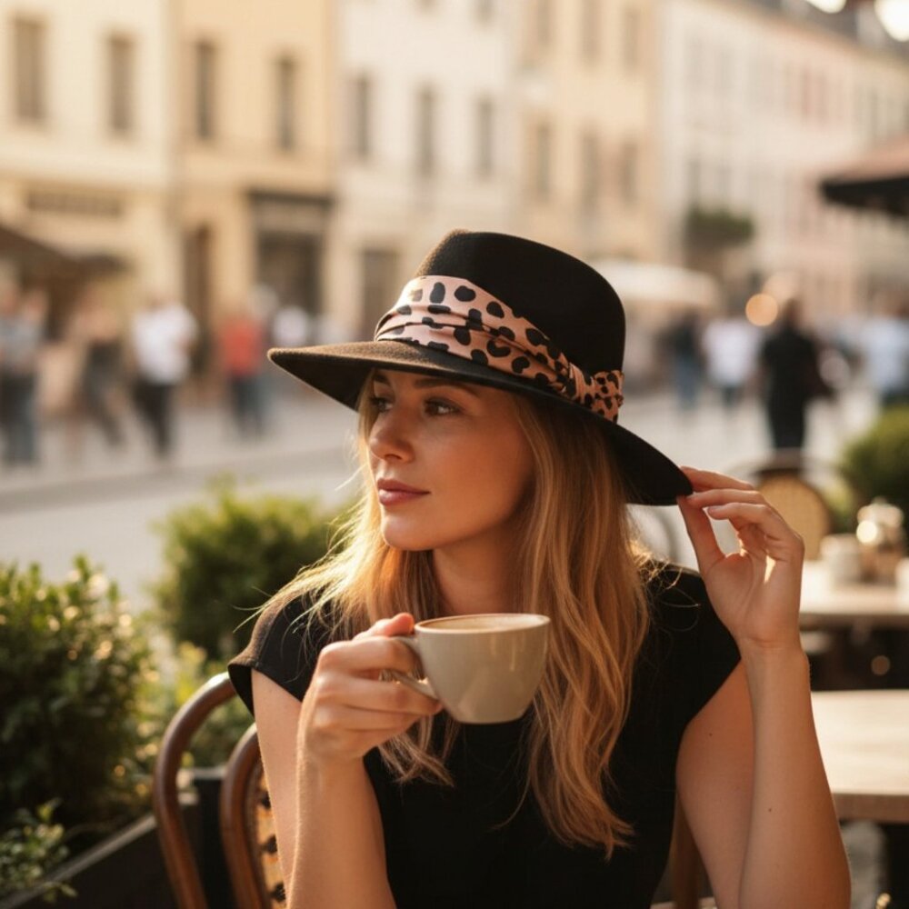 EUGENIA KIM  Maxine leopard-print satin-trimmed wool-felt fedora‎ MSRP 395$